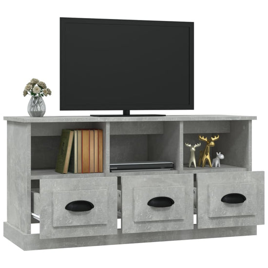 Tv-meubel 100x35x50 cm bewerkt hout betongrijs MeubelReus