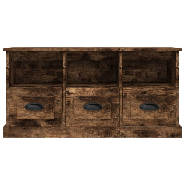 Tv-meubel 100x35x50 cm bewerkt hout gerookt eikenkleurig MeubelReus