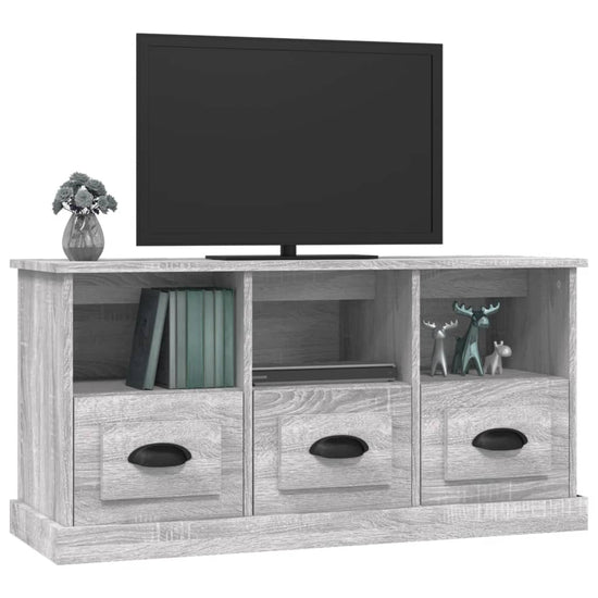 Tv-meubel 100x35x50 cm bewerkt hout grijs sonoma eikenkleurig MeubelReus