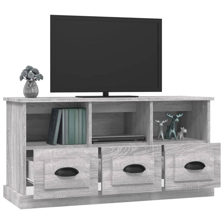 Tv-meubel 100x35x50 cm bewerkt hout grijs sonoma eikenkleurig MeubelReus