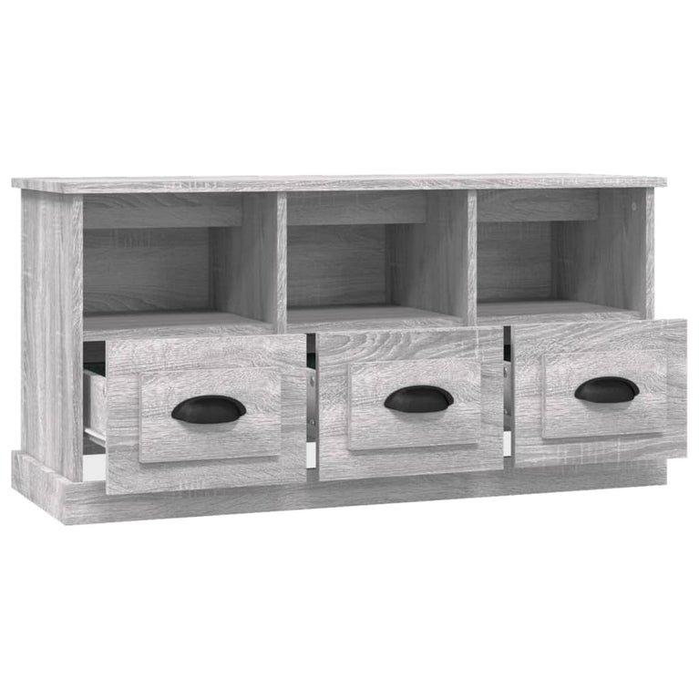 Tv-meubel 100x35x50 cm bewerkt hout grijs sonoma eikenkleurig MeubelReus