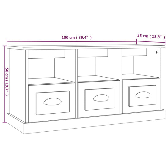 Tv-meubel 100x35x50 cm bewerkt hout grijs sonoma eikenkleurig MeubelReus