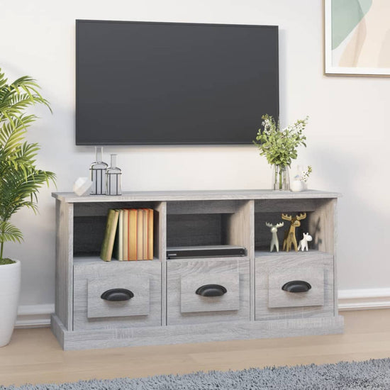 Tv-meubel 100x35x50 cm bewerkt hout grijs sonoma eikenkleurig MeubelReus
