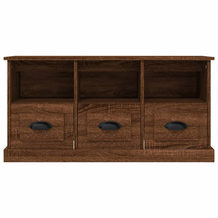 Tv-meubel 100x35x50 cm bewerkt hout bruin eikenkleur MeubelReus