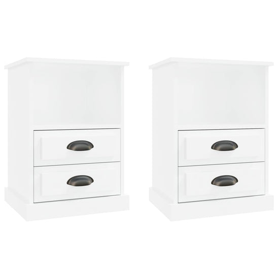 Nachtkastjes 2 st 43x36x60 cm hoogglans wit MeubelReus