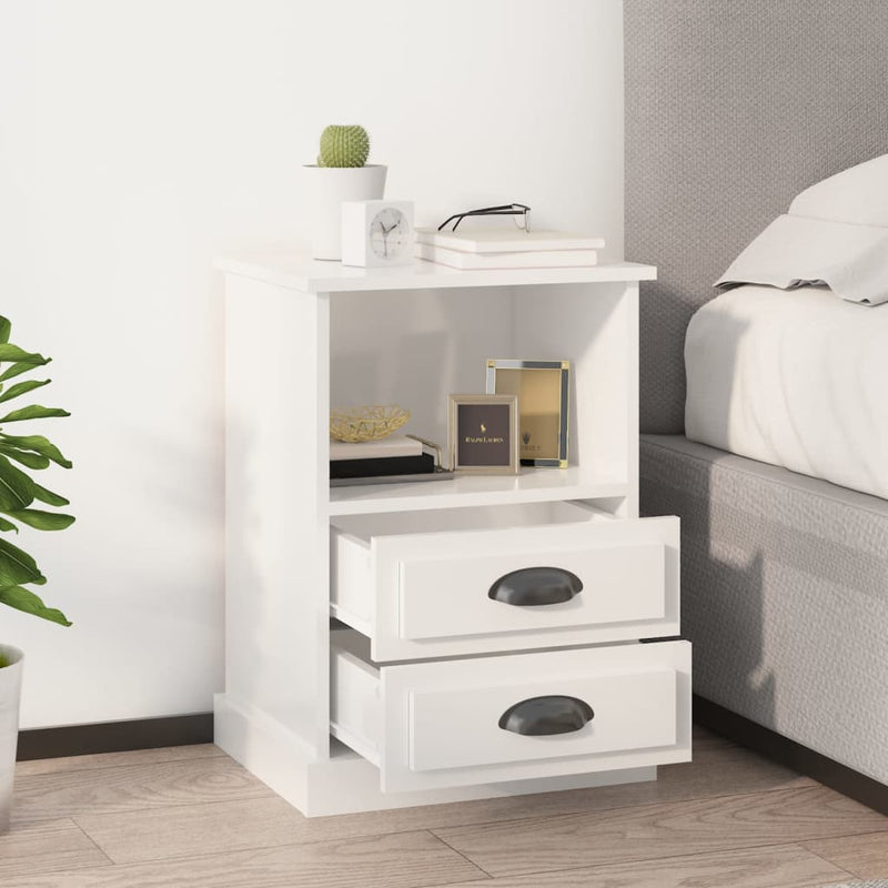 Nachtkastjes 2 st 43x36x60 cm hoogglans wit MeubelReus