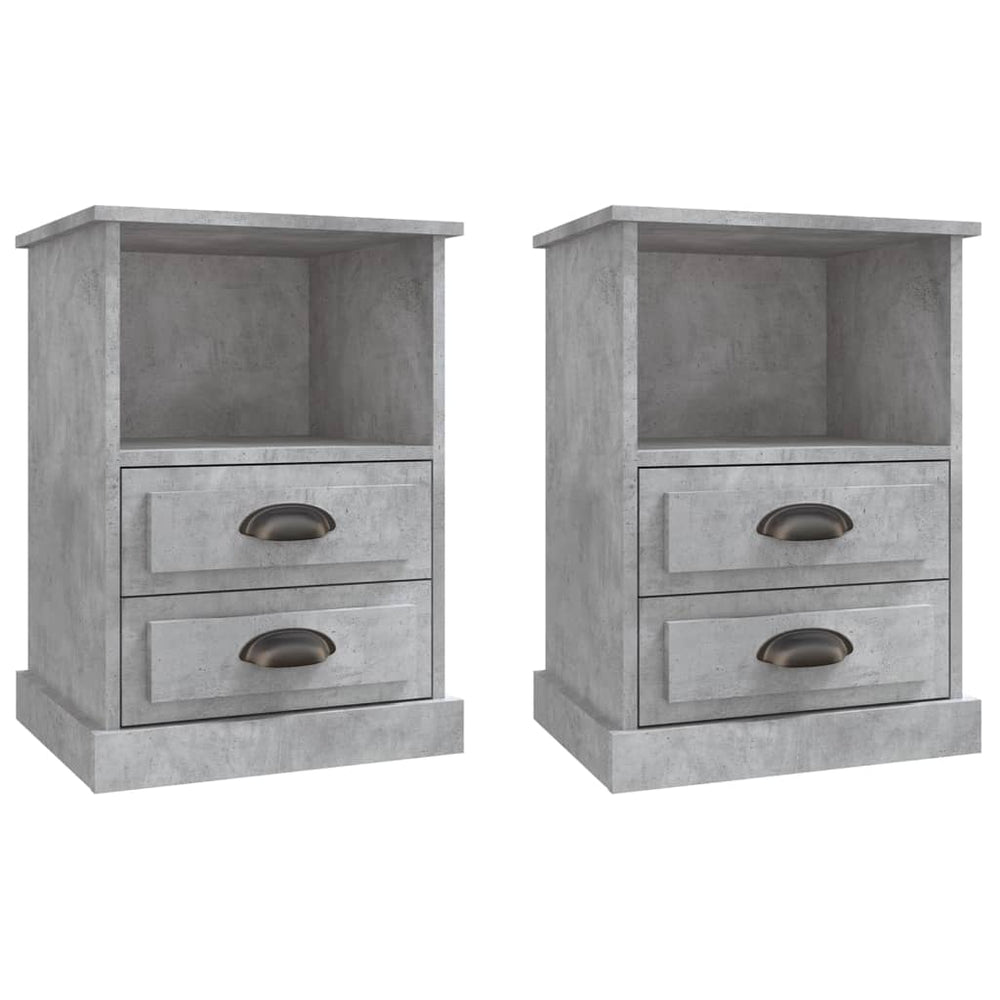 Nachtkastjes 2 st 43x36x60 cm betongrijs MeubelReus