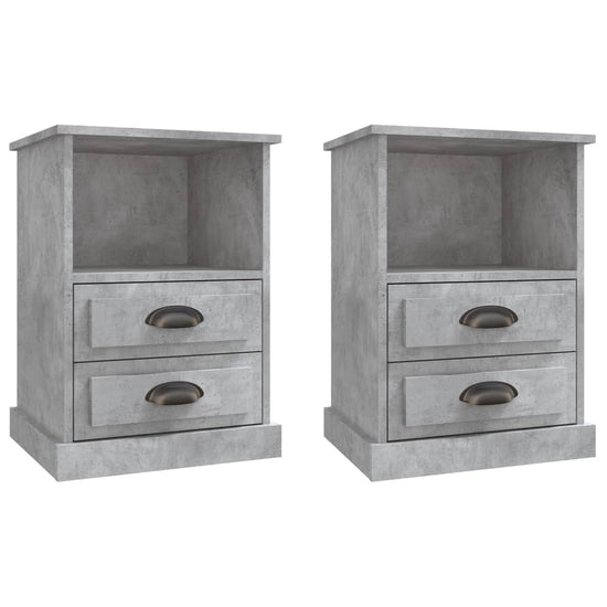 Nachtkastjes 2 st 43x36x60 cm betongrijs MeubelReus