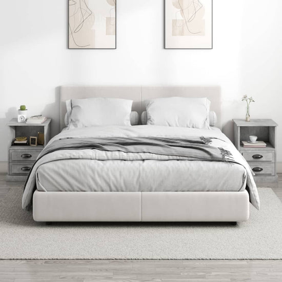 Nachtkastjes 2 st 43x36x60 cm betongrijs MeubelReus