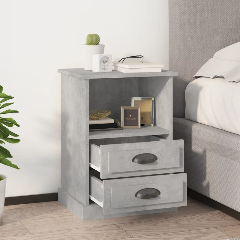 Nachtkastjes 2 st 43x36x60 cm betongrijs MeubelReus