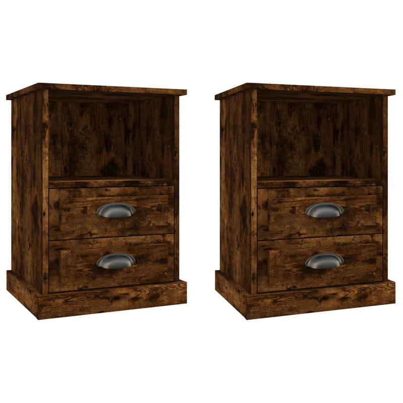 Nachtkastjes 2 st 43x36x60 cm gerookt eikenkleurig MeubelReus