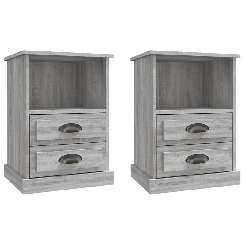 Nachtkastjes 2 st 43x36x60 cm grijs sonoma eikenkleurig MeubelReus