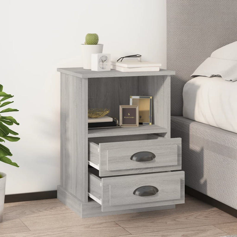 Nachtkastjes 2 st 43x36x60 cm grijs sonoma eikenkleurig MeubelReus
