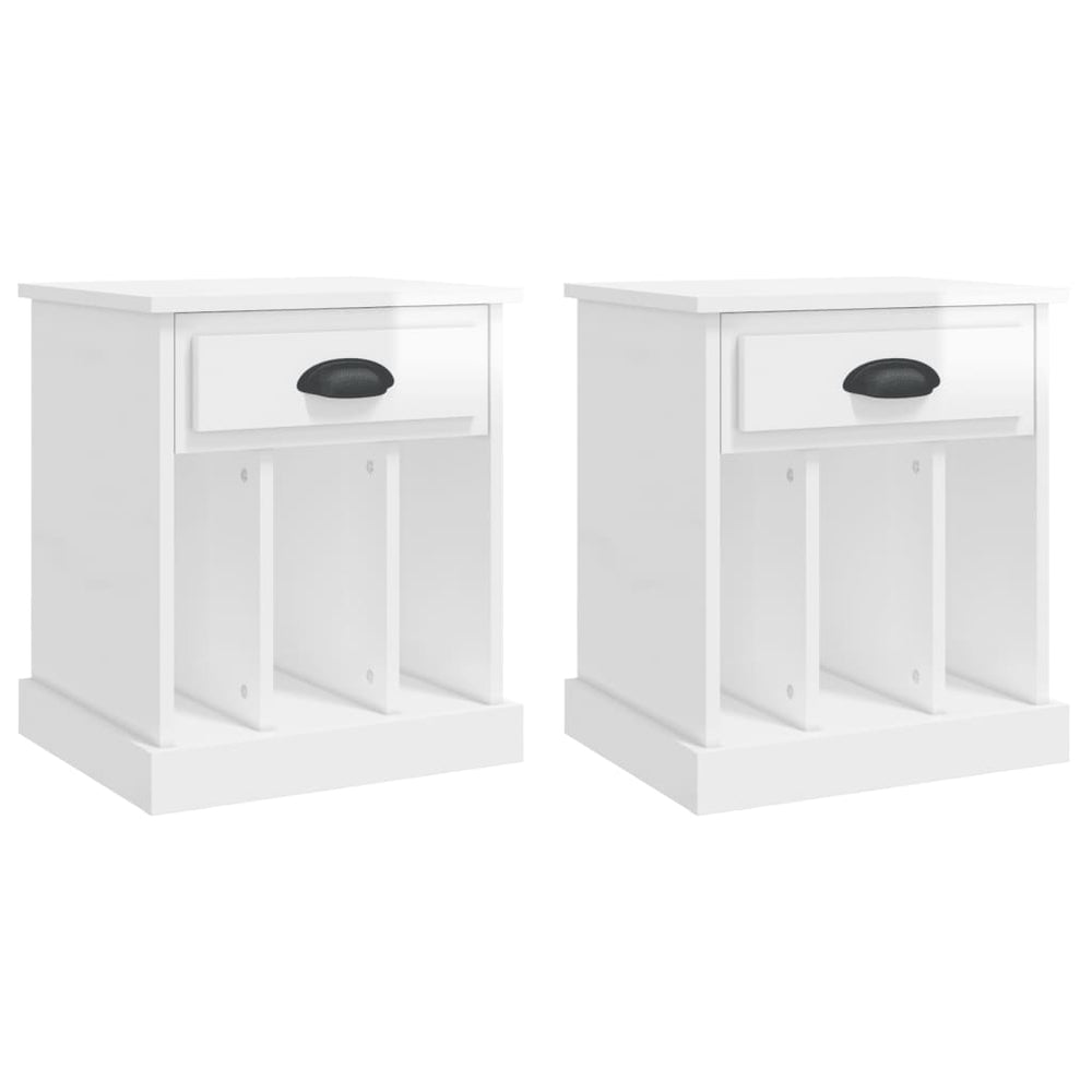Nachtkastjes 2 st 43x36x50 cm hoogglans wit MeubelReus