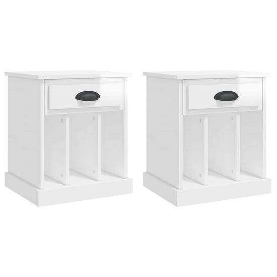 Nachtkastjes 2 st 43x36x50 cm hoogglans wit MeubelReus