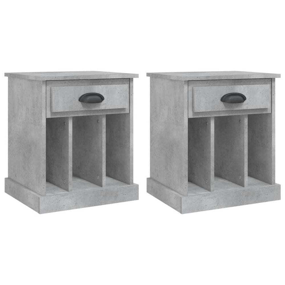 Nachtkastjes 2 st 43x36x50 cm betongrijs MeubelReus