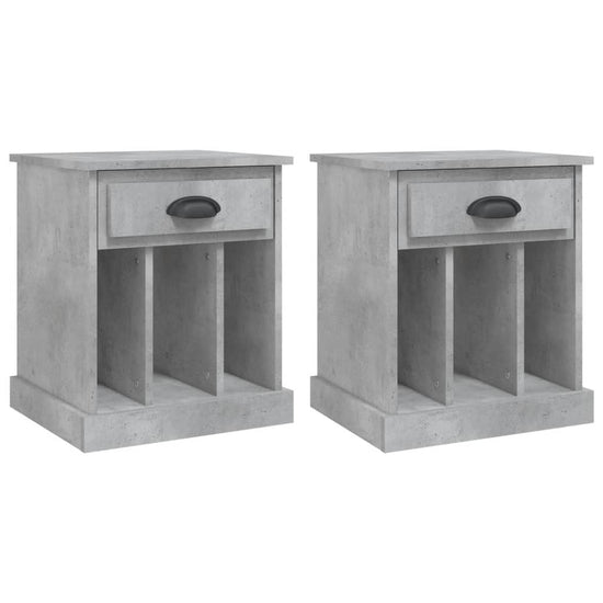 Nachtkastjes 2 st 43x36x50 cm betongrijs MeubelReus