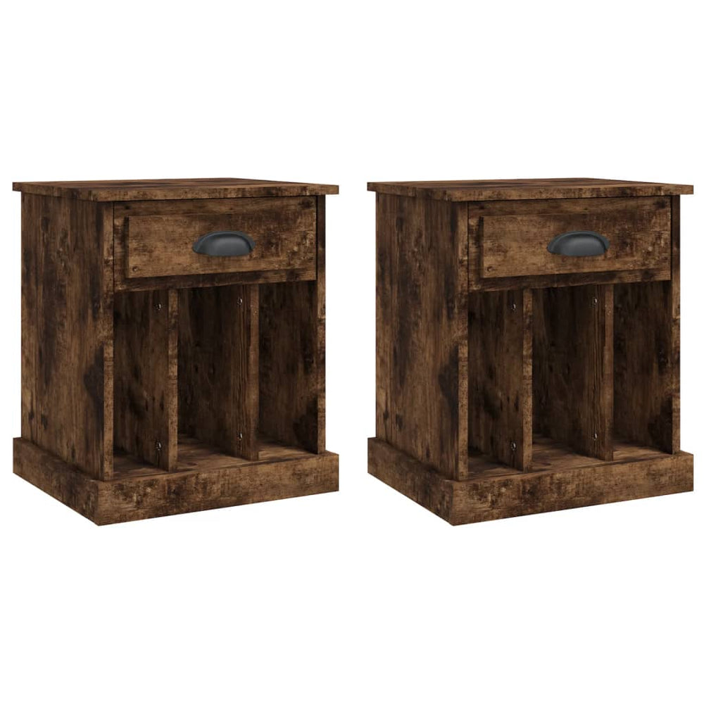 Nachtkastjes 2 st 43x36x50 cm gerookt eikenkleurig MeubelReus