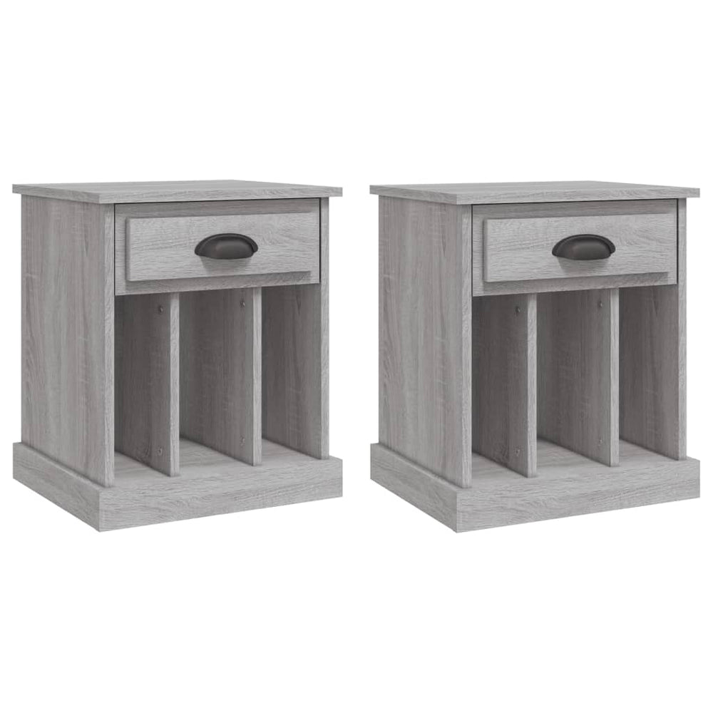 Nachtkastjes 2 st 43x36x50 cm grijs sonoma eikenkleurig MeubelReus