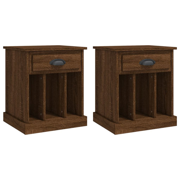 Nachtkastjes 2 st 43x36x50 cm bruin eikenkleur MeubelReus