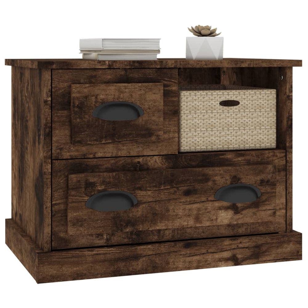 Nachtkastje 60x39x45 cm gerookt eikenkleurig MeubelReus