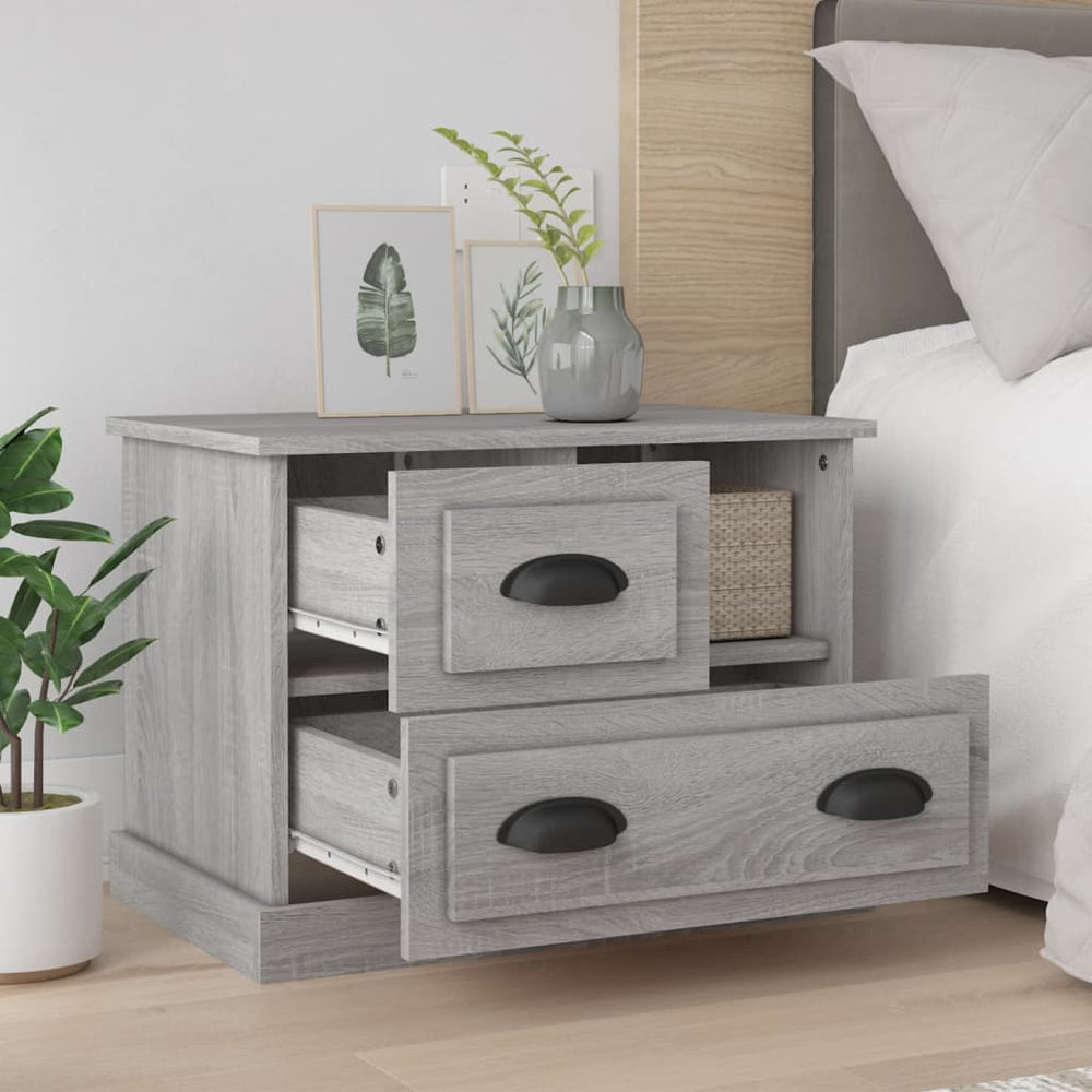 Nachtkastje 60x39x45 cm grijs sonoma eikenkleurig MeubelReus
