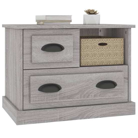 Nachtkastje 60x39x45 cm grijs sonoma eikenkleurig MeubelReus