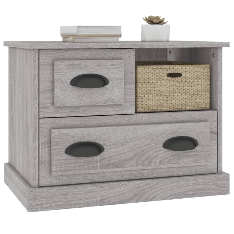 Nachtkastje 60x39x45 cm grijs sonoma eikenkleurig MeubelReus