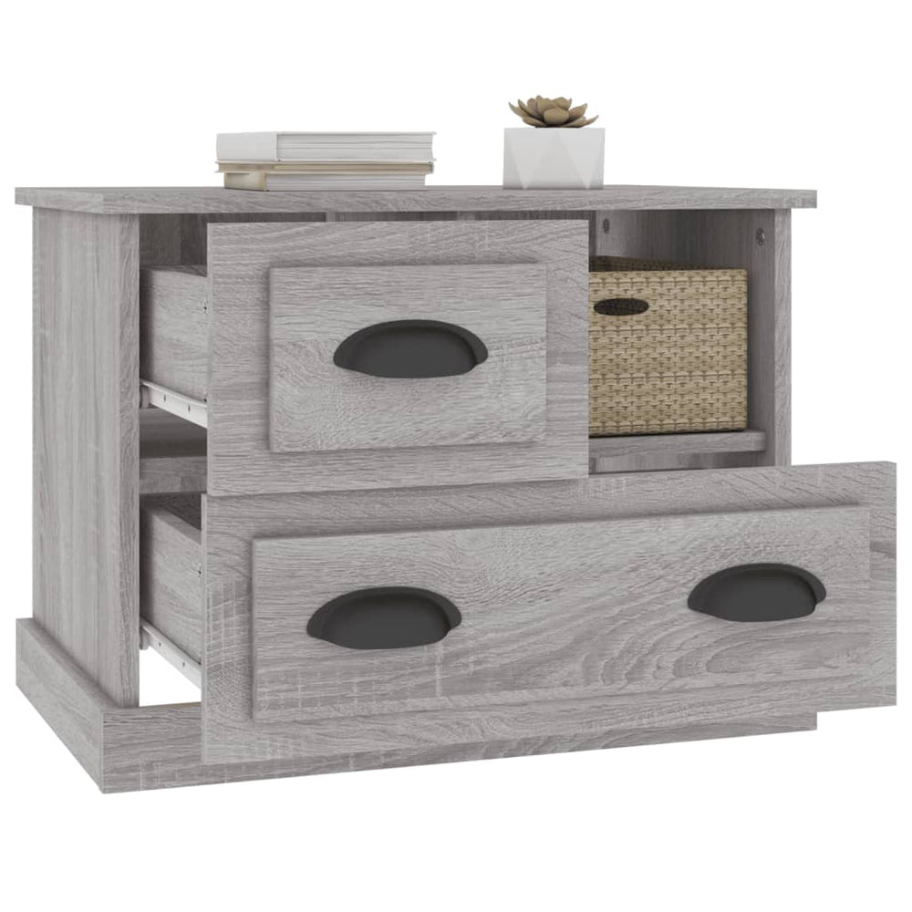 Nachtkastje 60x39x45 cm grijs sonoma eikenkleurig MeubelReus