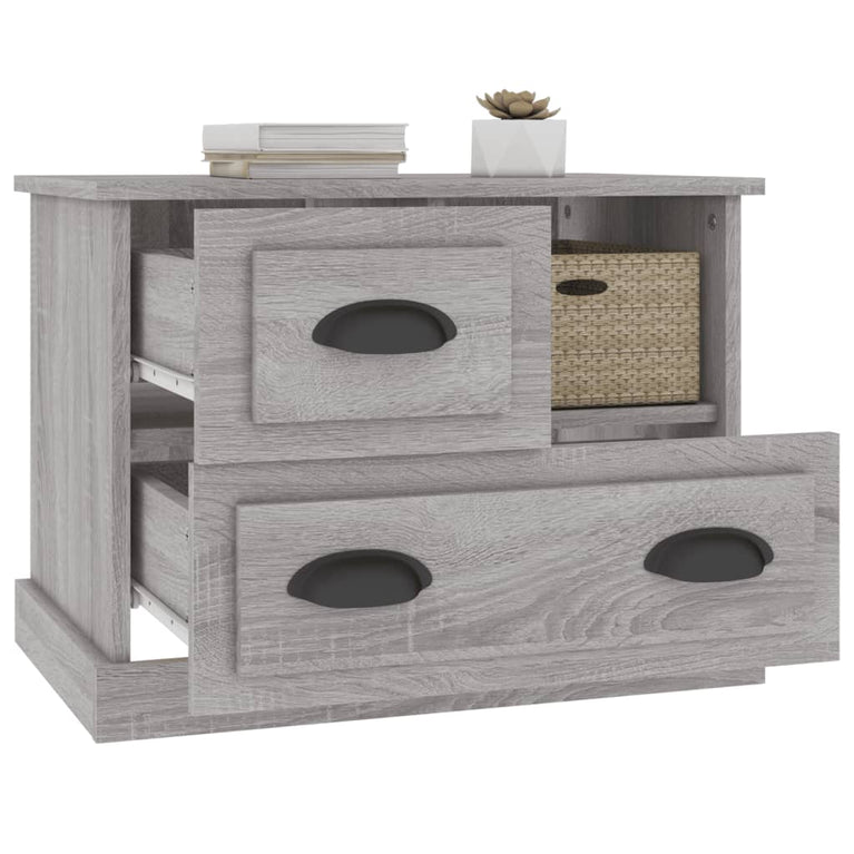 Nachtkastje 60x39x45 cm grijs sonoma eikenkleurig MeubelReus