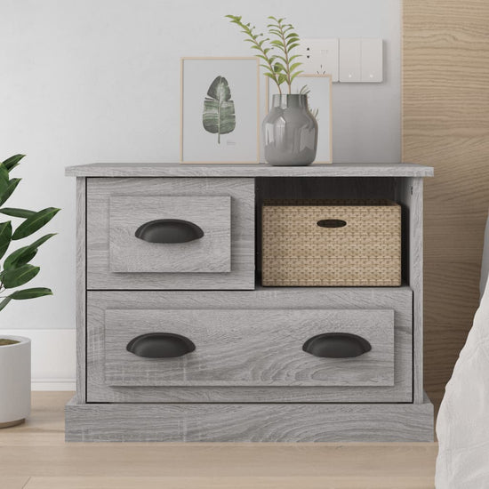 Nachtkastje 60x39x45 cm grijs sonoma eikenkleurig MeubelReus