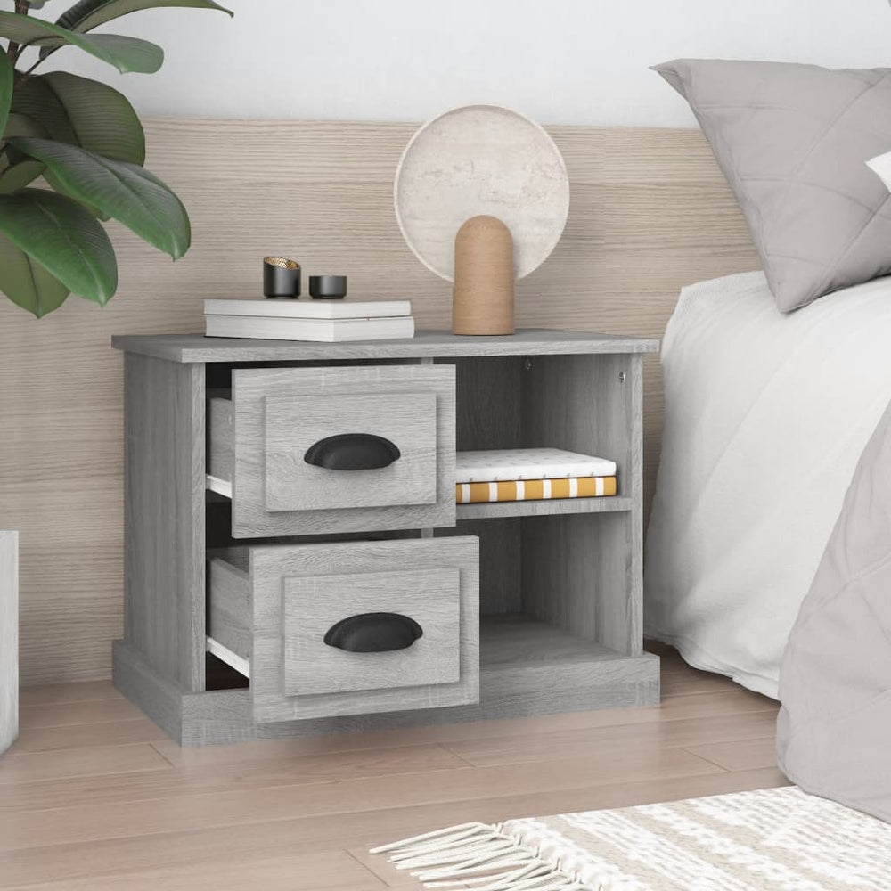 Nachtkastje 60x35,5x45 cm grijs sonoma eikenkleurig MeubelReus