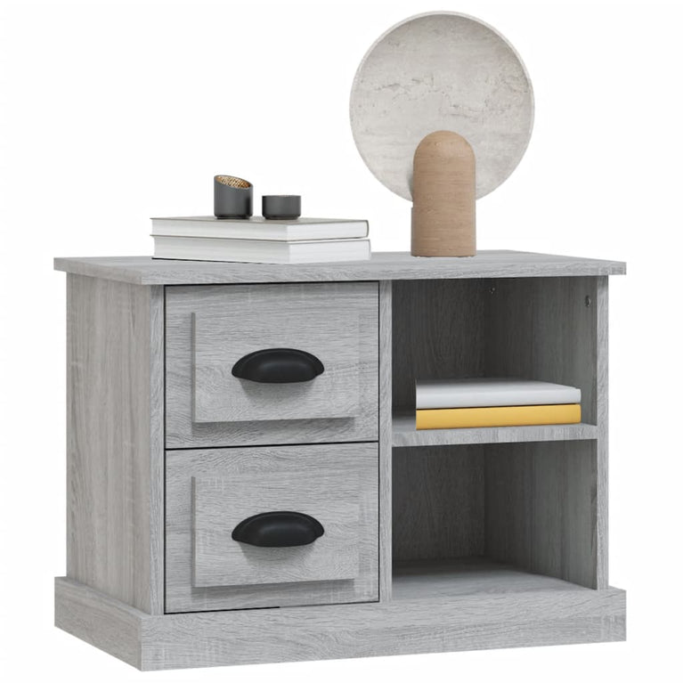 Nachtkastje 60x35,5x45 cm grijs sonoma eikenkleurig MeubelReus