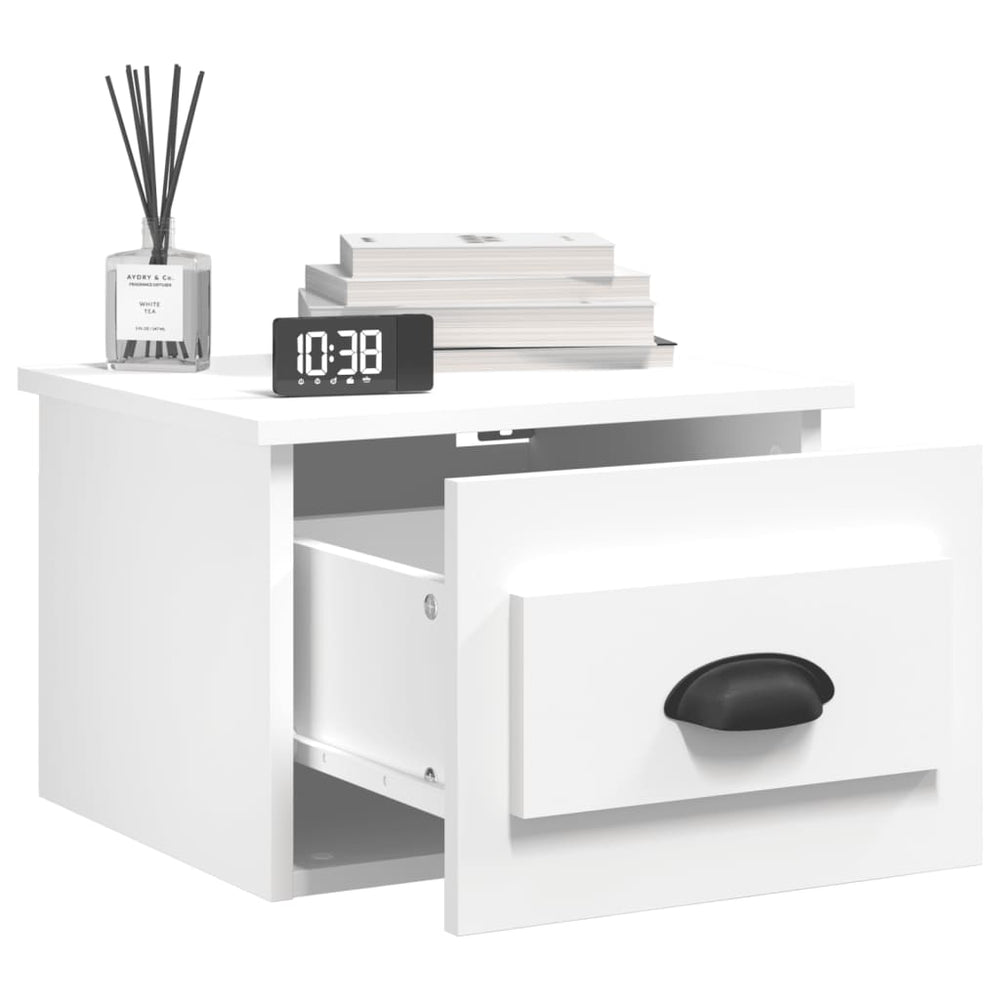 Nachtkastjes 2 st wandgemonteerd 41,5x36x28 cm wit MeubelReus