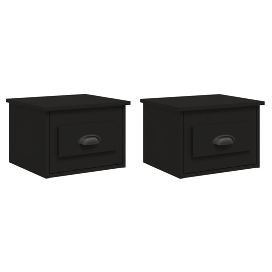 Nachtkastjes 2 st wandgemonteerd 41,5x36x28 cm zwart MeubelReus