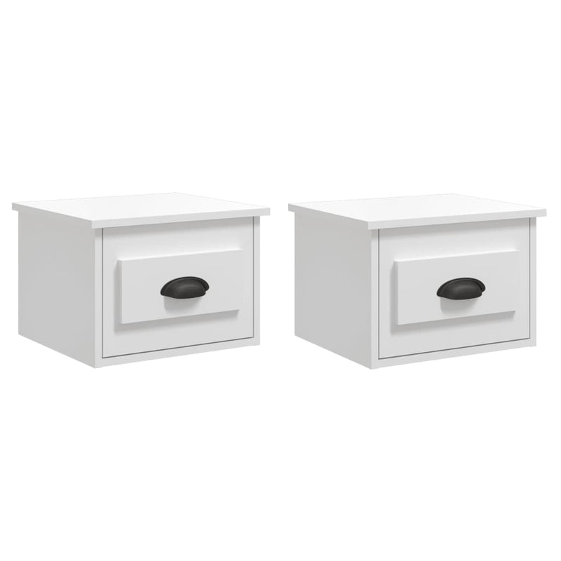 Nachtkastjes 2 st wandgemonteerd 41,5x36x28 cm hoogglans wit MeubelReus