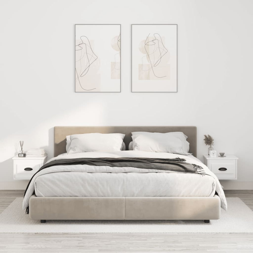 Nachtkastjes 2 st wandgemonteerd 41,5x36x28 cm hoogglans wit MeubelReus