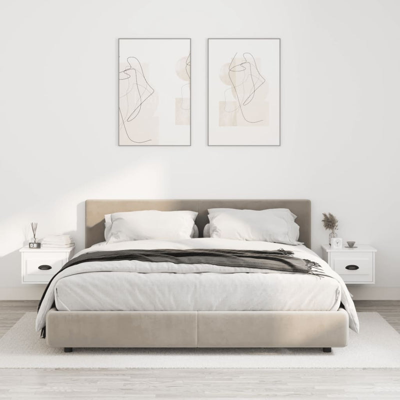 Nachtkastjes 2 st wandgemonteerd 41,5x36x28 cm hoogglans wit MeubelReus