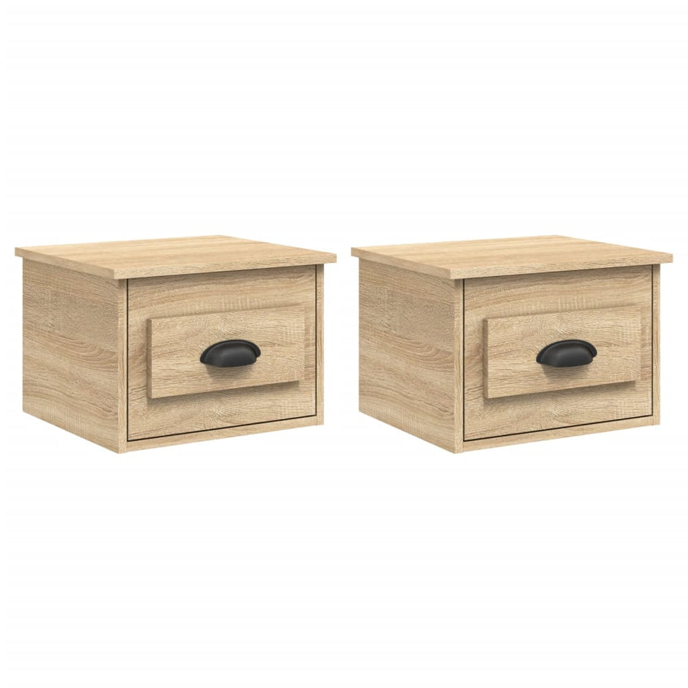 Nachtkastjes 2 st wandgemonteerd 41,5x36x28 cm sonoma eiken MeubelReus