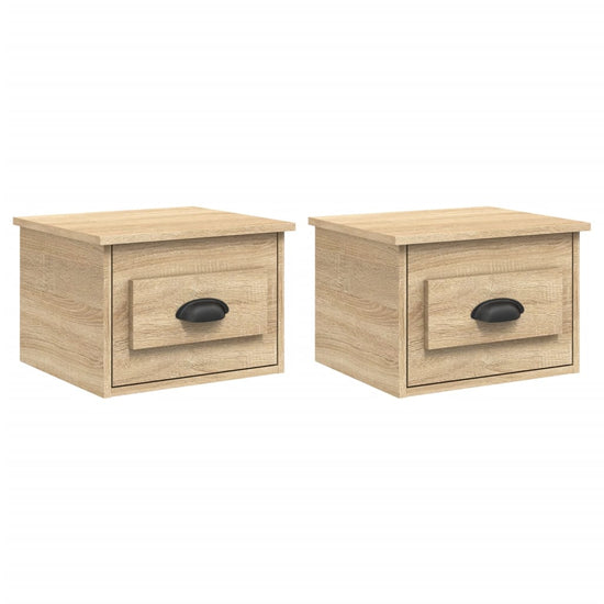 Nachtkastjes 2 st wandgemonteerd 41,5x36x28 cm sonoma eiken MeubelReus