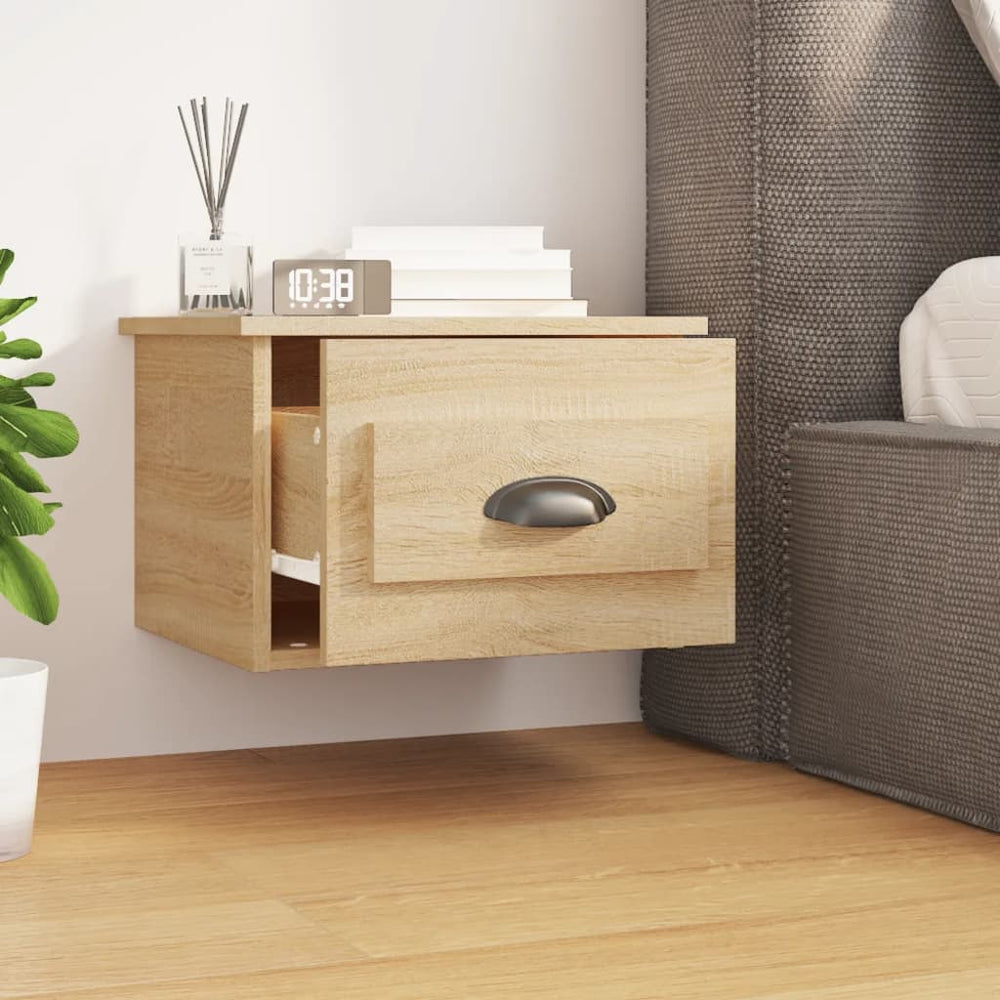 Nachtkastjes 2 st wandgemonteerd 41,5x36x28 cm sonoma eiken MeubelReus