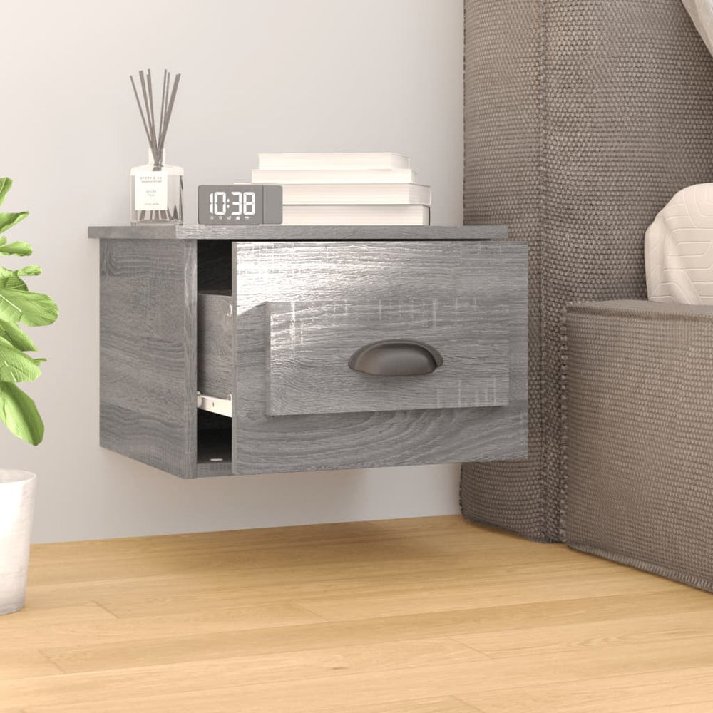 Nachtkastjes 2 st wandgemonteerd 41,5x36x28 cm grijs sonoma MeubelReus