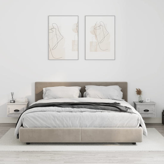 Nachtkastjes 2 st wandgemonteerd 41,5x36x28 cm grijs sonoma MeubelReus