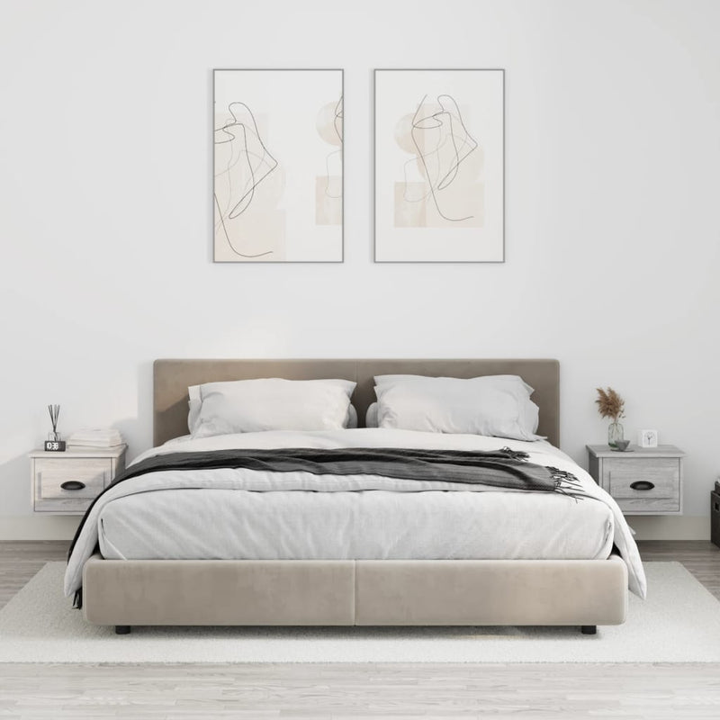 Nachtkastjes 2 st wandgemonteerd 41,5x36x28 cm grijs sonoma MeubelReus