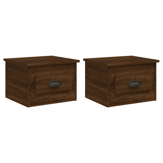 Nachtkastjes 2 st wandgemonteerd 41,5x36x28 cm bruin eikenkleur MeubelReus