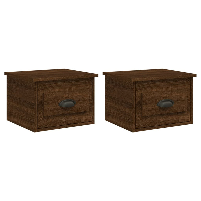 Nachtkastjes 2 st wandgemonteerd 41,5x36x28 cm bruin eikenkleur MeubelReus