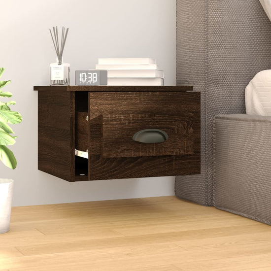 Nachtkastjes 2 st wandgemonteerd 41,5x36x28 cm bruin eikenkleur MeubelReus