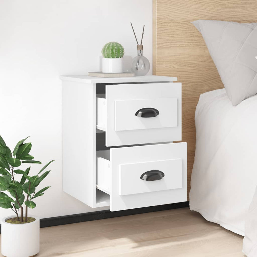 Nachtkastjes 2 st wandgemonteerd 41,5x36x53 cm wit MeubelReus