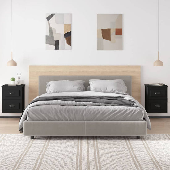 Nachtkastjes 2 st wandgemonteerd 41,5x36x53 cm zwart MeubelReus