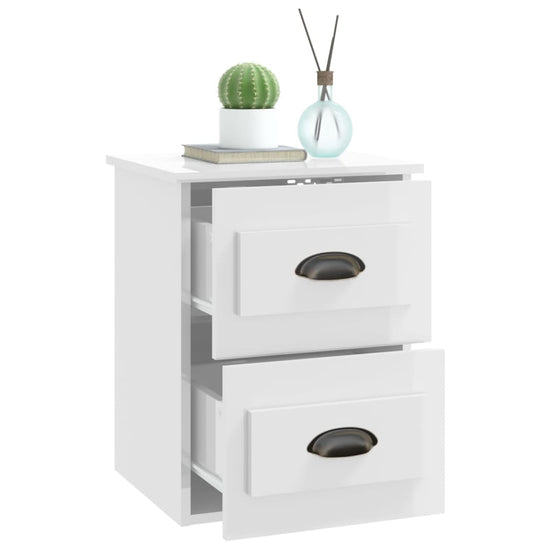 Nachtkastjes 2 st wandgemonteerd 41,5x36x53 cm hoogglans wit MeubelReus